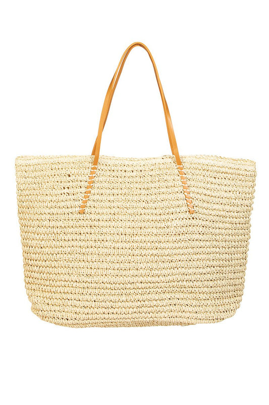 Straw Braided Fashion Tote Bag - The Riviera Towel Company