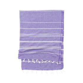 Eco Stripe Turkish Towel - Cotton & rPET Fibers - RT754 in Violet Purple