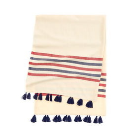 Portofino Tassel Towel - RT080 in Navy Red