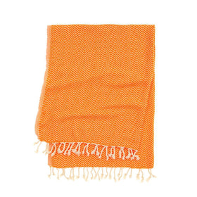 Chevron Turkish Towel - RT028 in Orange