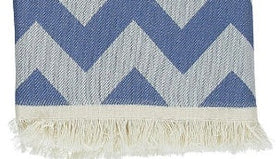 Corsica Zig Zag Towel in Denim Blue
