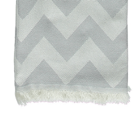 Corsica Zig Zag Towel in Silver Grey