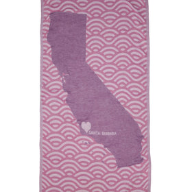 LOVE from Santa Barbara Beach Towels in Pink/ Purple