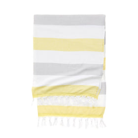 Manarola Terry Turkish Beach Towel - RT121 in Yellow/Light Grey