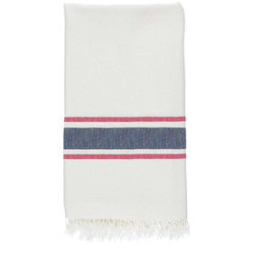 Sicilia Turkish Towel - RT015 in Off-White/Navy/Red